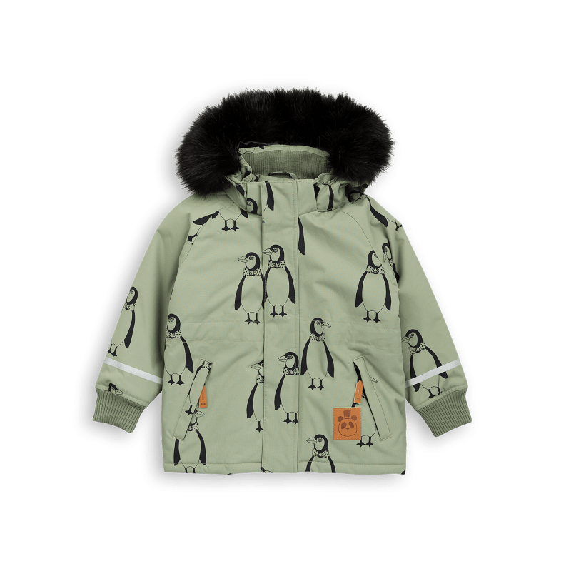 Mini Rodini Zielona kurtka w pingwiny - Happy Go Lucky