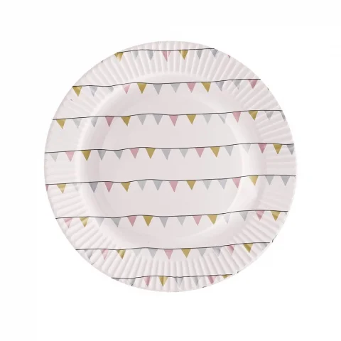 BLOOMINGVILLE Papierowe talerzyki we wzorki. 8szt. - obrazek 1