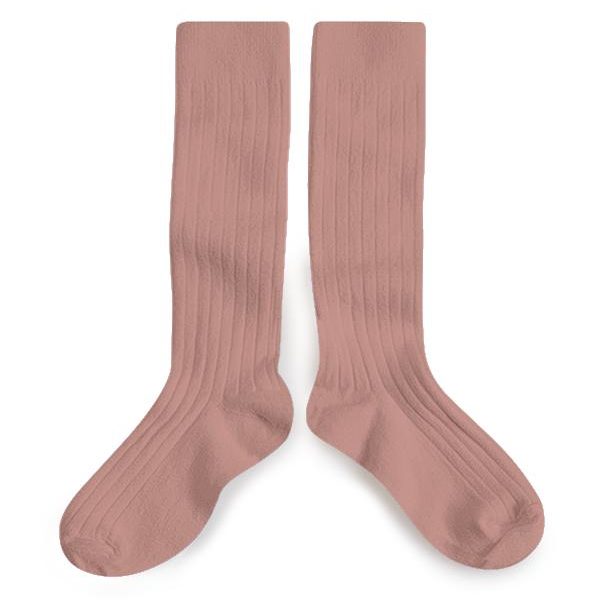 chaussettes hautes a plat boisderose