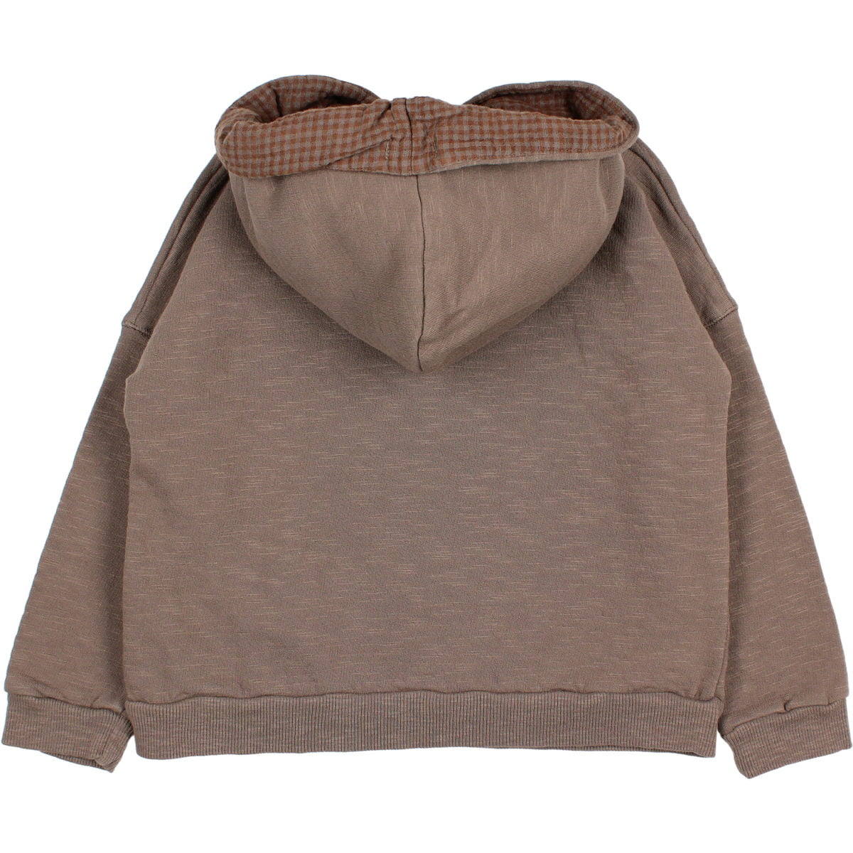 plain hoodie sweatshirt taupe back detail