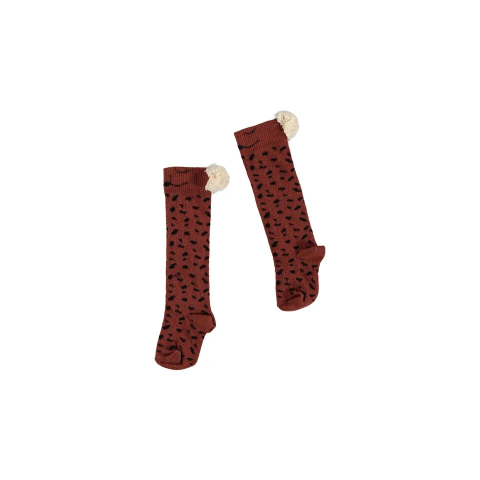 baby animal socks caramel white