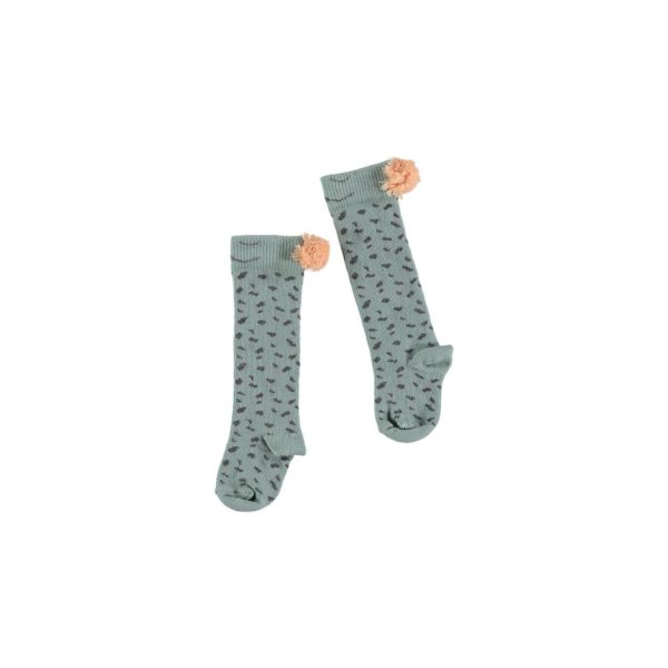 baby animal socks celadon white