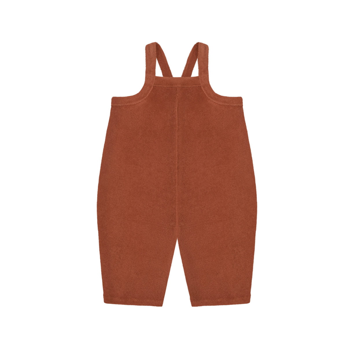 deep earth terry cropped dungarees front white version