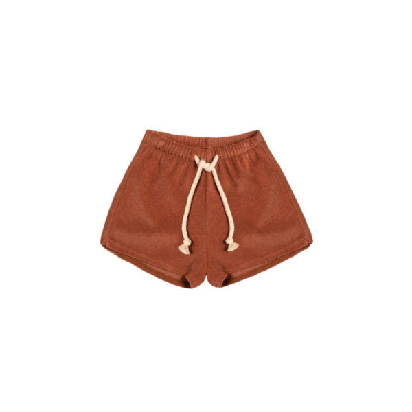 deep earth terry rope shorts white