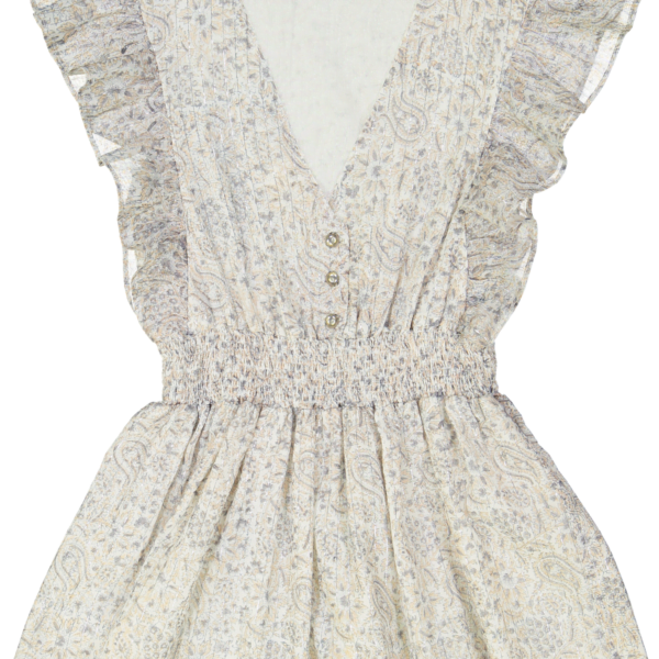 dress emilienne kid silver lurex stripes cashmere back preview
