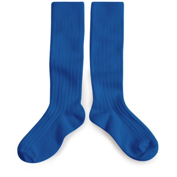 littlecollegienribbedkneehighsocksinbleucobalt