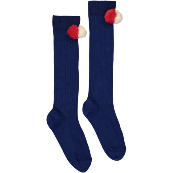 pompons socks blue jpg
