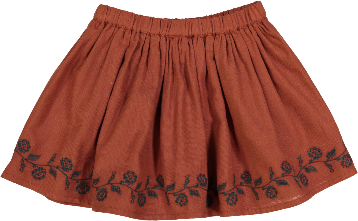 skirt mauricette kid polywool cognac