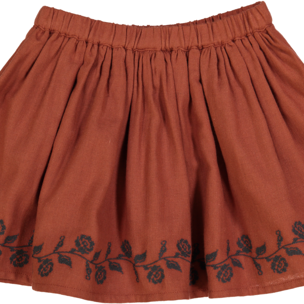 skirt mauricette kid polywool cognac