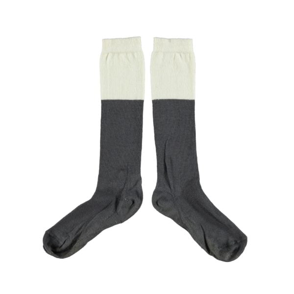 socks anthracite ecru kid piupiuchick