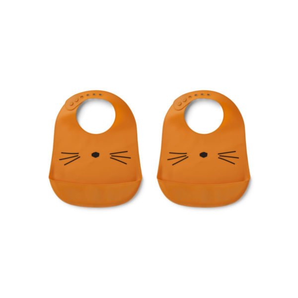 tilda silicone bib  packbiblw cat mustard