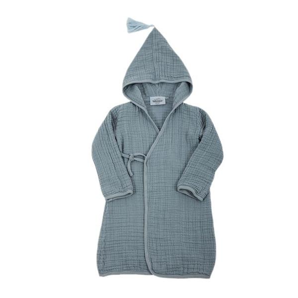 Moumout Paris Pepin Muslin Bathrobe Cool Blue