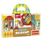 APLI  drewniane klocki z woreczkiem-Cyrk