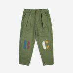 BOBO CHOSES zielone spodnie chino Multicolor