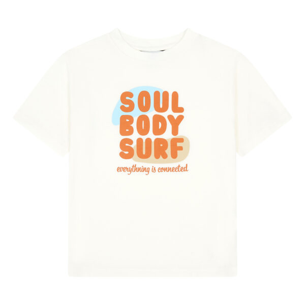 HUNDRED PIECES kremowa koszulka Soul Body Surf