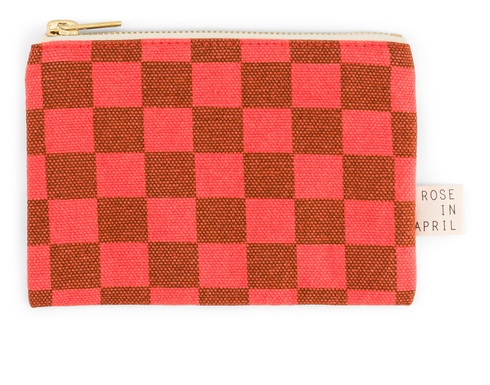 MARIE CHECK CORAL CARAMEL ROSE IN APRIL Saszetka mała Checks coral-caramel - obrazek 1