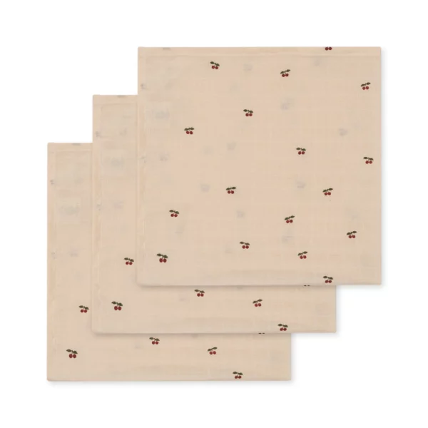 KONGES SLOJD pieluszki muślinowe Cherry 3 pack