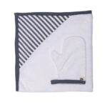 Baby Bites Ręcznik z kapturkiem 75 x 75 cm + myjka Sailor Blue