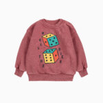 BOBO CHOSES bordowa bluza roll the dice