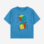 BOBO CHOSES niebieski t-shirt roll the dice