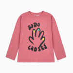 BOBO CHOSES różowy longsleve high five