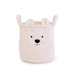 Childhome Pluszowy pojemnik na zabawki 30 x 30 x 30 cm Teddy bear Off white