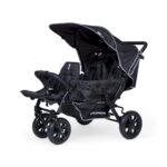 Childhome Wózek trzyosobowy Triplet Black
