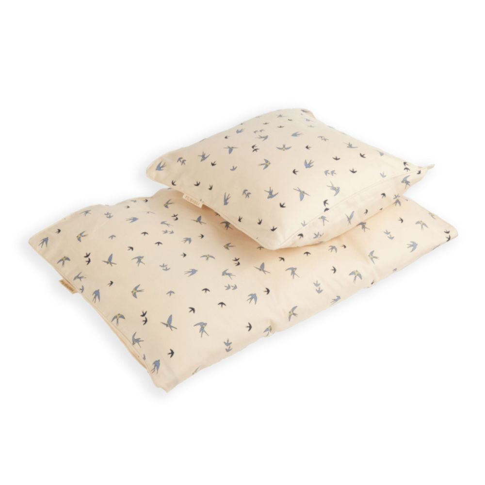 FI-01836 Filibabba Zestaw pościelowy 2 el. Baby Dancing swallow Blue - obrazek 1