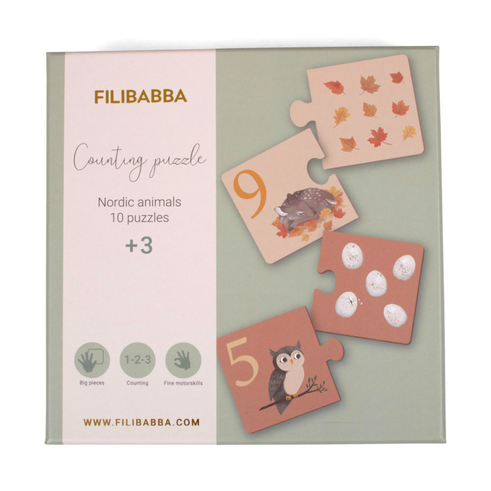 FI-02174 Filibabba Puzzle do nauki liczenia Nordic animals - obrazek 1