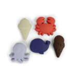 Filibabba Silikonowy zestaw zabawek do piasku 5 szt. Blue Mix